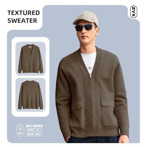 Image of Men's Cardigan Sweater Button Front V-Neck Long Sleeve Knit Sweaters