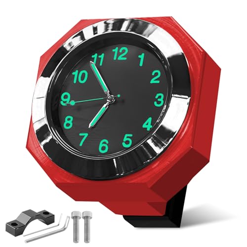 LEKEFETO Horloge de Moto Étanche, Horloge de Moto/Vélo pour Guidon, Horloges de Moto Lumineuses, Horloge pour Guidon de Moto, Accessoires pour Moto/Vélo,...