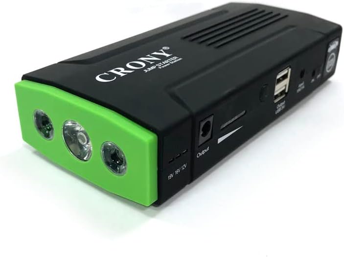 CRONY D22 Multi-Function Car Jump Starter & Power Bank – Mini Jump Starter, Built-In LED, Circuit Protection, Mobile Charger
