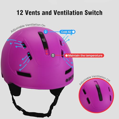 Casco de snowboard con ventilación regulable DKONI para nieve 4