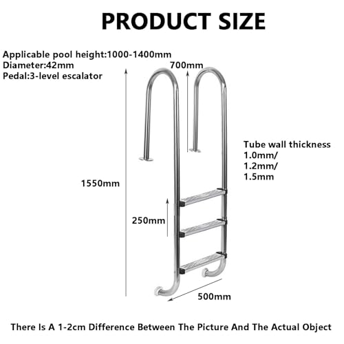 Escalera para piscina acero inoxidable 3 peldaños miniatura 2