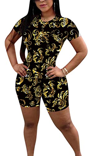 Image of TOPONSKY Womens 2 Piece Sports Outfit Tracksuit Shirt Shorts Jogger Bodycon Sets
