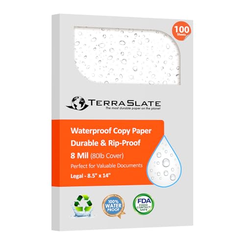 Papier étanche Terraslate 7 MIL pour imprimante laser et copie format 21,6 x 35,6 cm