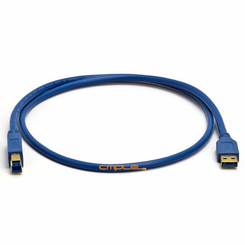 Cmple - USB 3.0 A Male to B Male Gold Plated Cable - 3FT (Blue)