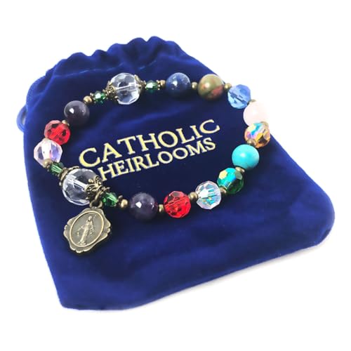 Basilica Window Crystal and Stone Catholic Rosary Bracelet for Women with Virgin Mary Our Lady of Graces Medal Charm - Rosarios Catolicos - Catholic Gifts Women - Regalos Para Mujer - Pulseras de Mujer4