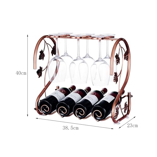Soporte Vintage de Bronce para 4 Botellas y 6 Copas miniatura 6