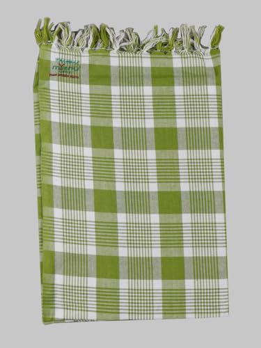 Image of RAMRAJ COTTON Evergreen Plain Checked Towel Colour-One Size(Pack of 3)