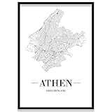 JUNIWORDS Stadtposter, Athen, Wähle eine Größe, 21 x 30 