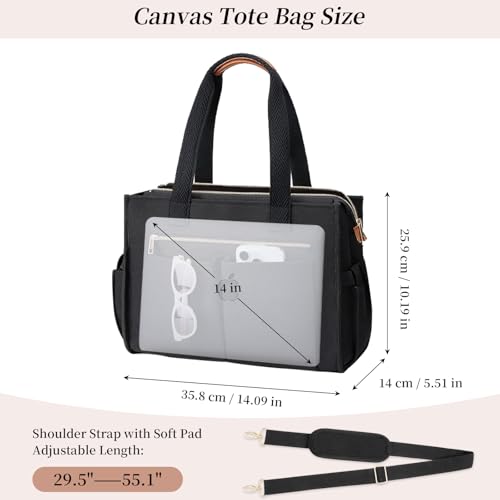 Bolso Tote de Lona para Mujer con Compartimento miniatura 3