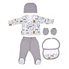 Interbaby SET06-31 – cadeauset, 5-delig, model dieren, grijs, uniseks
