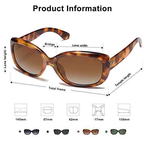 Sojos Vintage Square Sunglasses For Women Polarized Uv Protection Havana Frame Sj2111 With Tortoise Frame/Gradient Brown Lens #TOP3