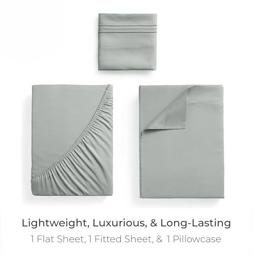 Image of Mellanni Twin Sheets Set - 3 PC Iconic Collection Bedding | Hotel Luxury, Extra Soft, Cooling Bed Sheets - Wrinkle, Fade, Stain Resistant (Twin, Spa Mint)