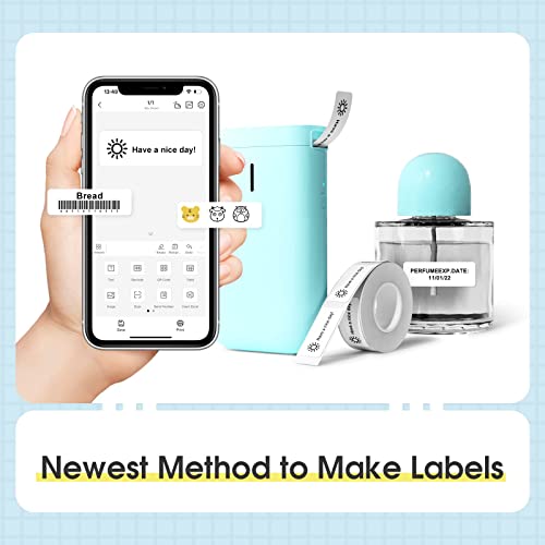 Niimbot Label Maker Machine D11 Label Printer Tape Included Portable Wireless Connection Multiple Templates Available For Phone Pad Easy To Use Office Home Organization Usb Rechargeable, White #TOP1