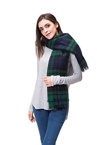 Lemef Women Stylish Warm Tartan Blanket Scarf Large Gorgeous Plaid Wrap Shawl - Image 6