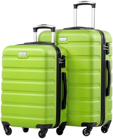 COOLIFE 2-Teiliges Kofferset, M+L, PC+ABS, Hartschale, Leicht Robuster | Rollkoffer mit 360° Spinner Räder, YKK Reißverschluss, TSA Zahlenschloss, Ideale Begleiter für Familienreis
