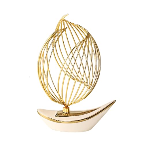 船 置物 オブジェ インテリア 飾り (ゴールド)