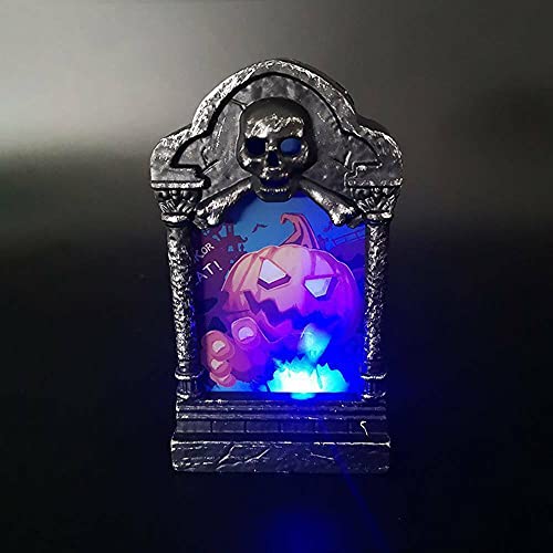 MOWIN 4 PCS Halloween LED Graveyard Tombstones Lights Headstones Creepy Gravestones Lamp Spooky Haunted House Decorations for Yard Garden Lawn Decor Party Supplies, Multicolor - Image 6