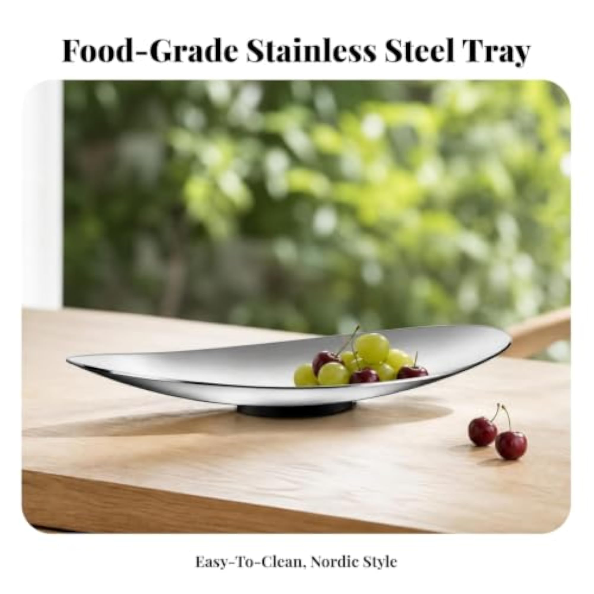 Food-Grade Leaf-Shaped Fruit Tray Stainless Steel Decorative