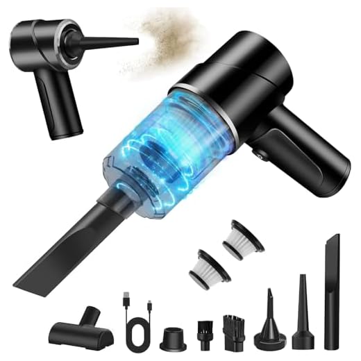 Zabatoco Handheld Car Vacuum Cleaner Portable Cordless Vacuum Cleaner 4 in 1 Pump Vacuum & Blower Mini Rechargeable Cordless with with Multi-Nozzles for Car Home Office, Pet Hair Black