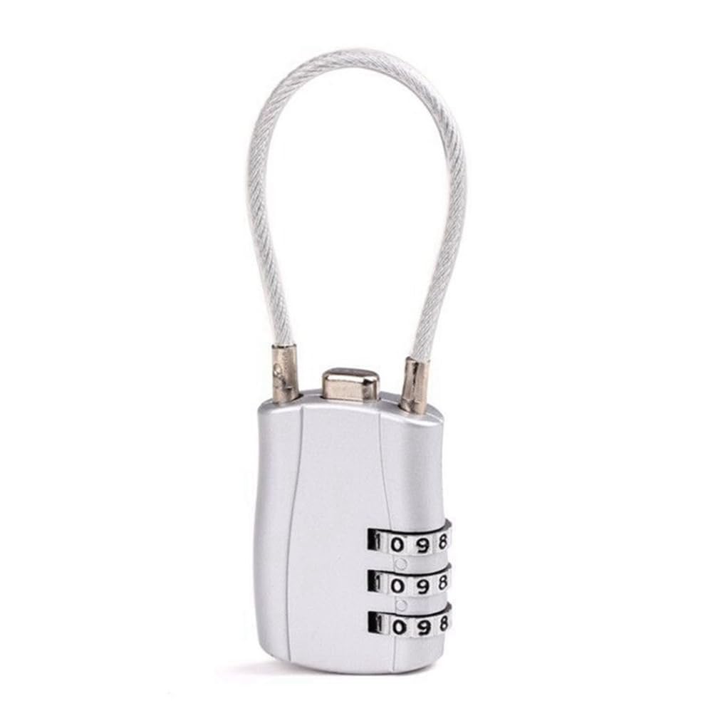 Littimoon 3 Digit Customs Code Lock Portable Contrast Color Anti-Theft Padlock Password Padlock C