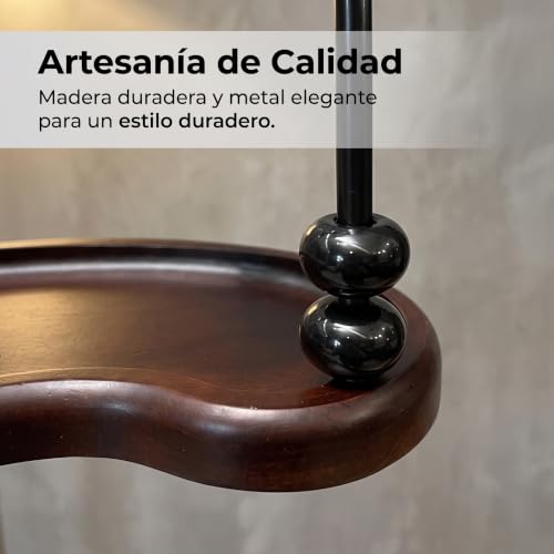 Organizador entrada vaciabolsillos madera nogal para llaves 6