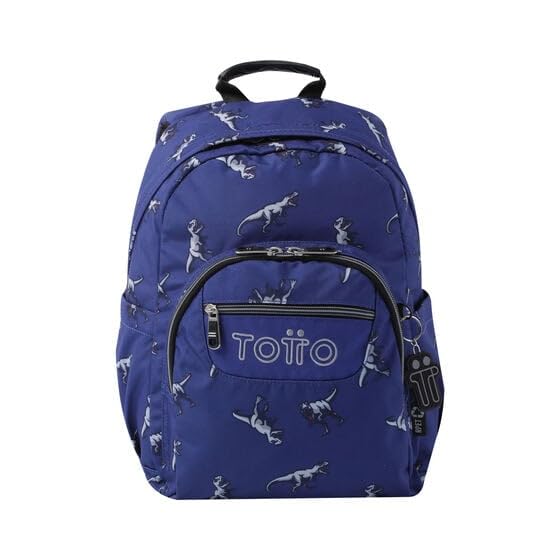 TOTTO Mochila Gommas - Dinosaurs Blue