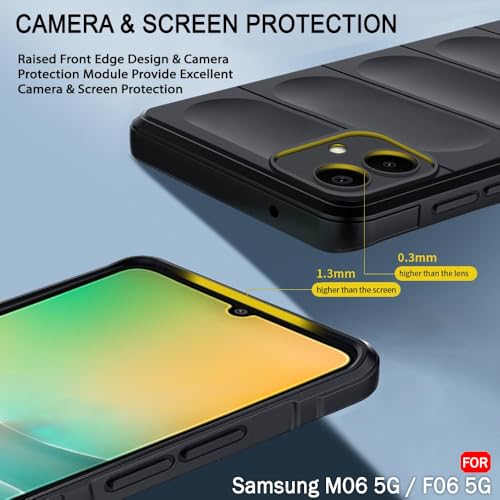 Image of TheGiftKart Liquid Silicon Back Cover Case for Samsung Galaxy M06 5G / F06 5G | Shockproof Military Grade Protection | Micro-Fibre Cloth On Inner Side | Anti-Slip Grip Back Cover Case (TPU, Black)