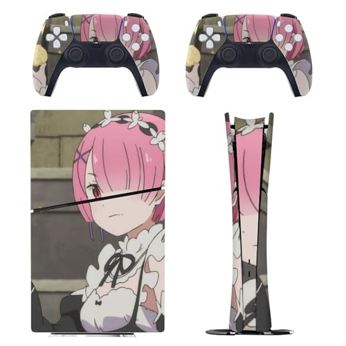 PS5 Slim �f�W�^���� �X�L���V�[�� Re:Zero ���� Ram PlayStation 5 �ی�X�e�b�J�[ �v���C�X�e�[�V���� 5 ���^�X�L�� �ی�V�[�� �S�ʕی� ���ʑΉ������ʑΉ� �ϋv�� �w��/��/����/�ق���h�~ ���B�� �C�A�[�� �U�M��