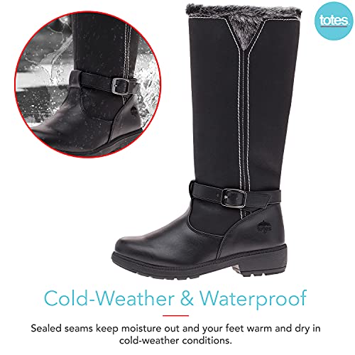 Totes Women's Esther Insulated Waterproof Knee High Snow Winter Boots With Zipper, Black, 10 #TOP4