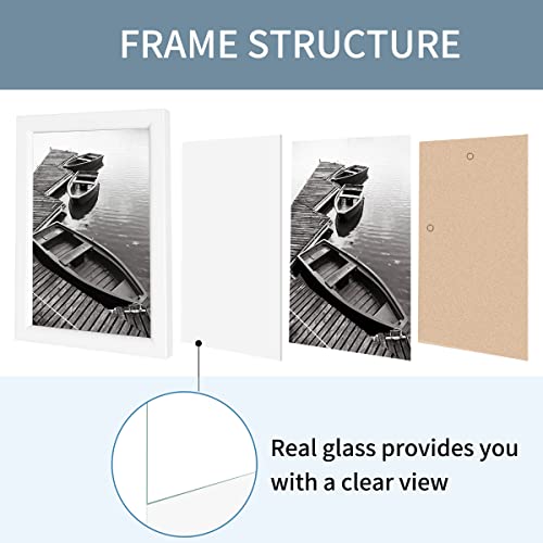 Giverny 4X6 Picture Frames, White Photo Frames With Glass For Wall Or Tabletop Display, Simple Design Glossy Finish Frame Perfect For Home Office Hotel, And Various Ceremonies Parties #TOP2