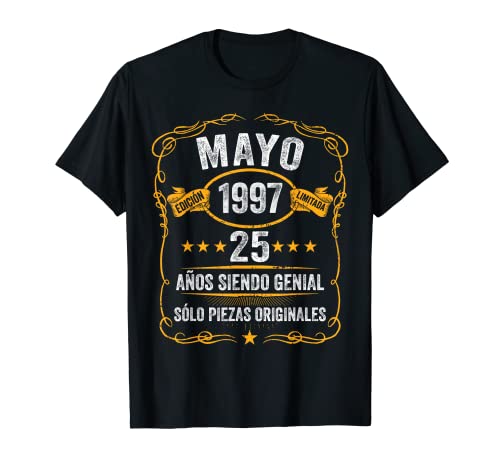 25 Años Cumpleaños Mayo 1997 Hombre Mujer Mayo 1997 25 Camiseta