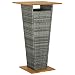 Produktbild Bartisch Grau 60x60x110 cm Poly Rattan und Massivholz Akazie