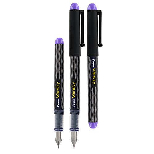 Varsity Disposable Fountain Pen, Medium Point, Black Barrel/Purple Ink (Pack Of 6) #TOP2