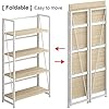4NM No Assembly 4 Tiers Book Shelves, White Folding Bookshelf Bookcase - View #11
