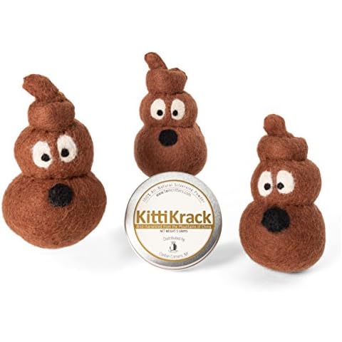 KittiDoodi: Organic Silver Vine Catnip Toy 3-pack For Cats & Kittens By Twin Critters | 100%, All-Natural Refillable Wool Toys | Includes Silvervine Powder (5 grams) | No Artificial Ingredients Cover