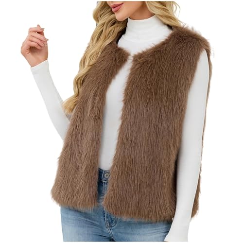Gilet polaire femme ouvert devant veste sans manches en fausse fourrure pour un style cocooning