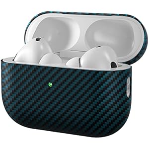 MEMUMI Carbon Fiber Hoesje voor Airpods Pro 2 Case, Koolstofvezel 0.3mm Dun voor Airpods Pro 2e Generatie Hoesje Koolstofvezel Aramidevezel Met Valbescherming Van Militaire Kwaliteit 1500D Blauw