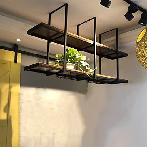 Pipi Zhu Decke Weinglashalter - Hängendes Weinregal, 2-stöckiges...