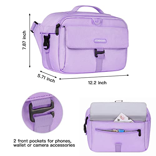 Bolso para cámara con bandolera y cubierta impermeable morado miniatura 3