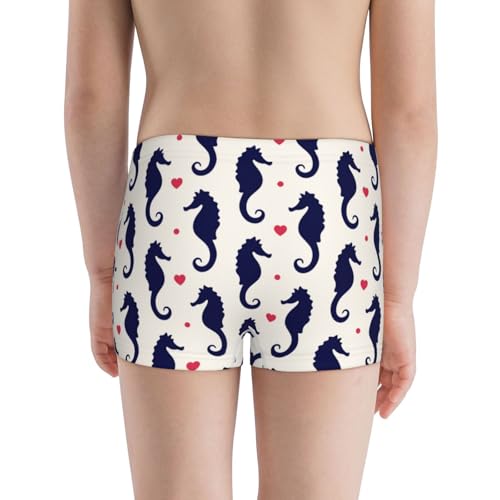 Boys' Cotton Boxer Brief Soft Underwear-Seahorses And Hearts3