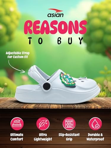 Image of ASIAN Kid's Casual Daily Used Walking Clogs with Ultra Soft Home Clogs Slipper for Boy's & Girl's Clogs-Junior