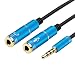 Headset Adapter Y Splitter 3.5mm Jack Cable with Separate Mic and Audio Headphone Connector Mutual Convertors for Gaming Headset, PS4, Xbox One, Notebook, Mobile Phone and Tablet 30CM/12 Inch