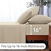 LONAVA Twin Sheet Set 3 Pieces,Beige Ultra Soft & Breathable Microbifer Sheets, 1600 Thread Count Hotel Luxury Oeko-Tex Bed Sheets, 14-16 Inch Deep Pocket Durable Wrinkle Free Sheets