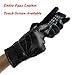 LETHMIK Mens Winter PU Faux Leather Gloves Touchscreen Anti-Slip Waterproof Warm Ski Gloves Black-XL