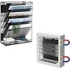 EASEPRES Magnetic File Organizer Mesh 5-Tier Black Hanging File ...