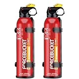 Forcebucket Portable Fire Extinguisher | 4-in-1 Small Fire Extinguisher for Home, Garage, Kitchen, Car | For Electric, Textile and Grease Fires | Non-Toxic, Easy Clean | Wall Mount Incl(2PK)