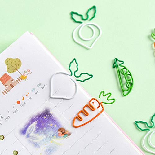 Toyvian 20 clipes de papel fofos, grampos de papel de ervilha, clipes de fichário, marcador de págin