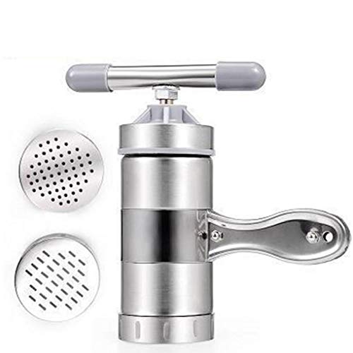 Preisvergleich Produktbild Amoyer Edelstahl Noodle Maker Pasta-Presse-Maschine Fruit Juicer Spaghetti, Die Werkzeuge Küchengeräte 2 Pressformen Silber 1set