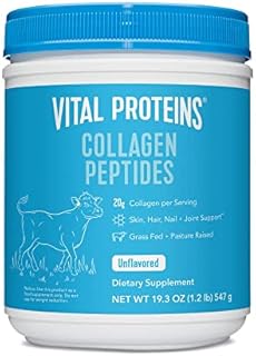 Vital Proteins Collagen Peptides Powder, Promotes Hair, Nail, Skin, Bone and Joint Health, Unflavored 19.3 OZ