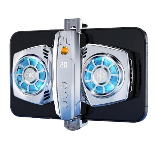 Viridux Magnetische Dual-Core Handy Kühler | Tragbarer Phone Cooler mit RGB-Beleuchtung, Temperaturbereich einstellbar von 0–40 °C für Gaming Streaming